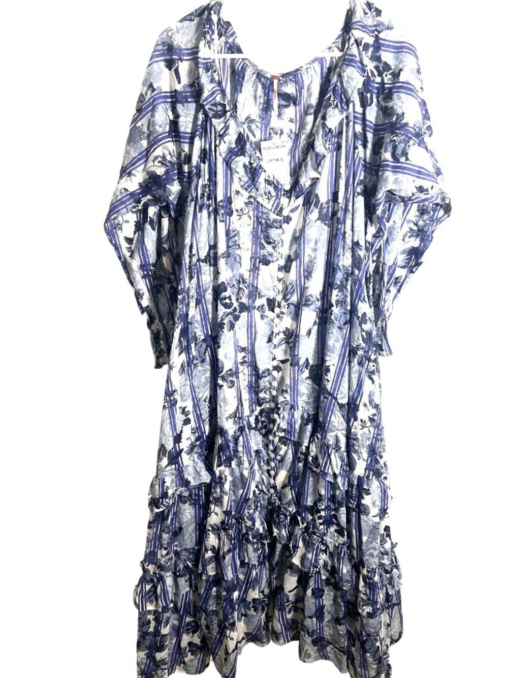 NWT Free People Garden Wonders Maxi Dress Blue Combo Size Small